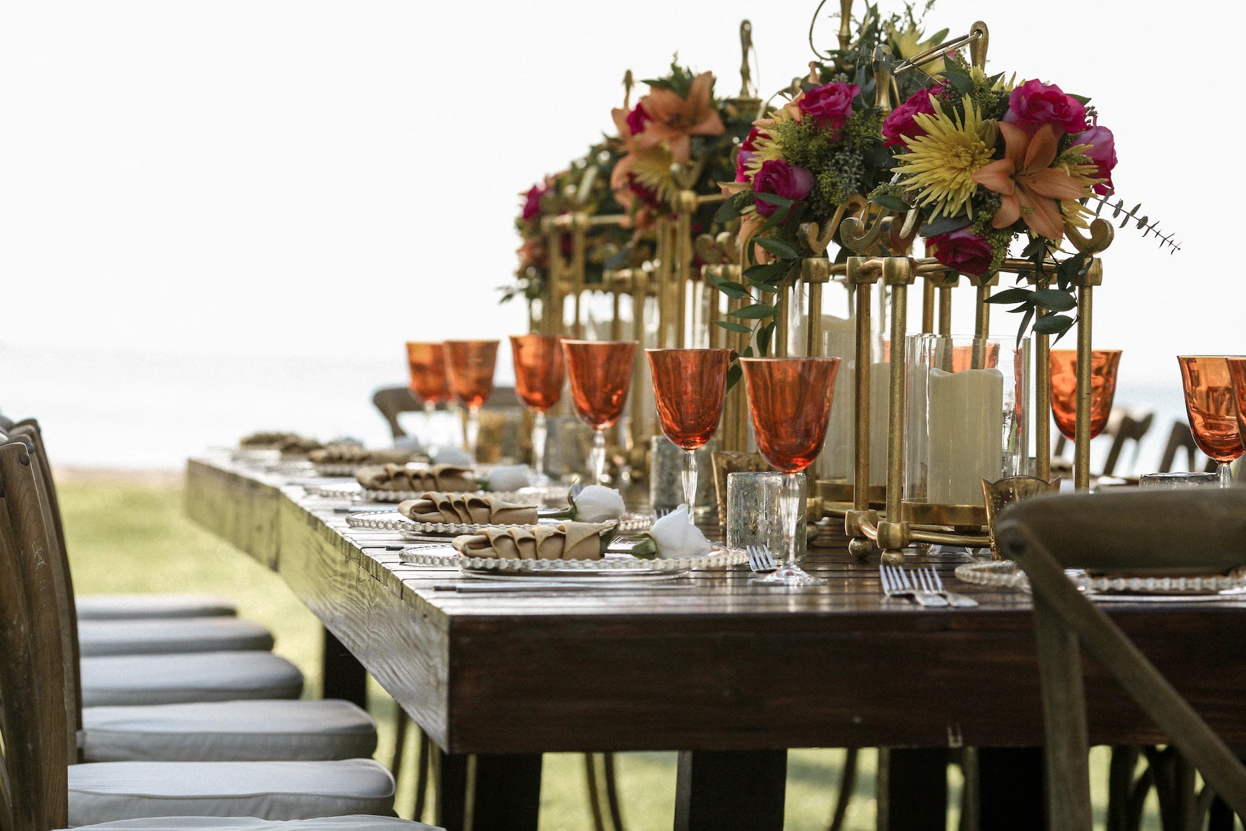 table settings at a wedding