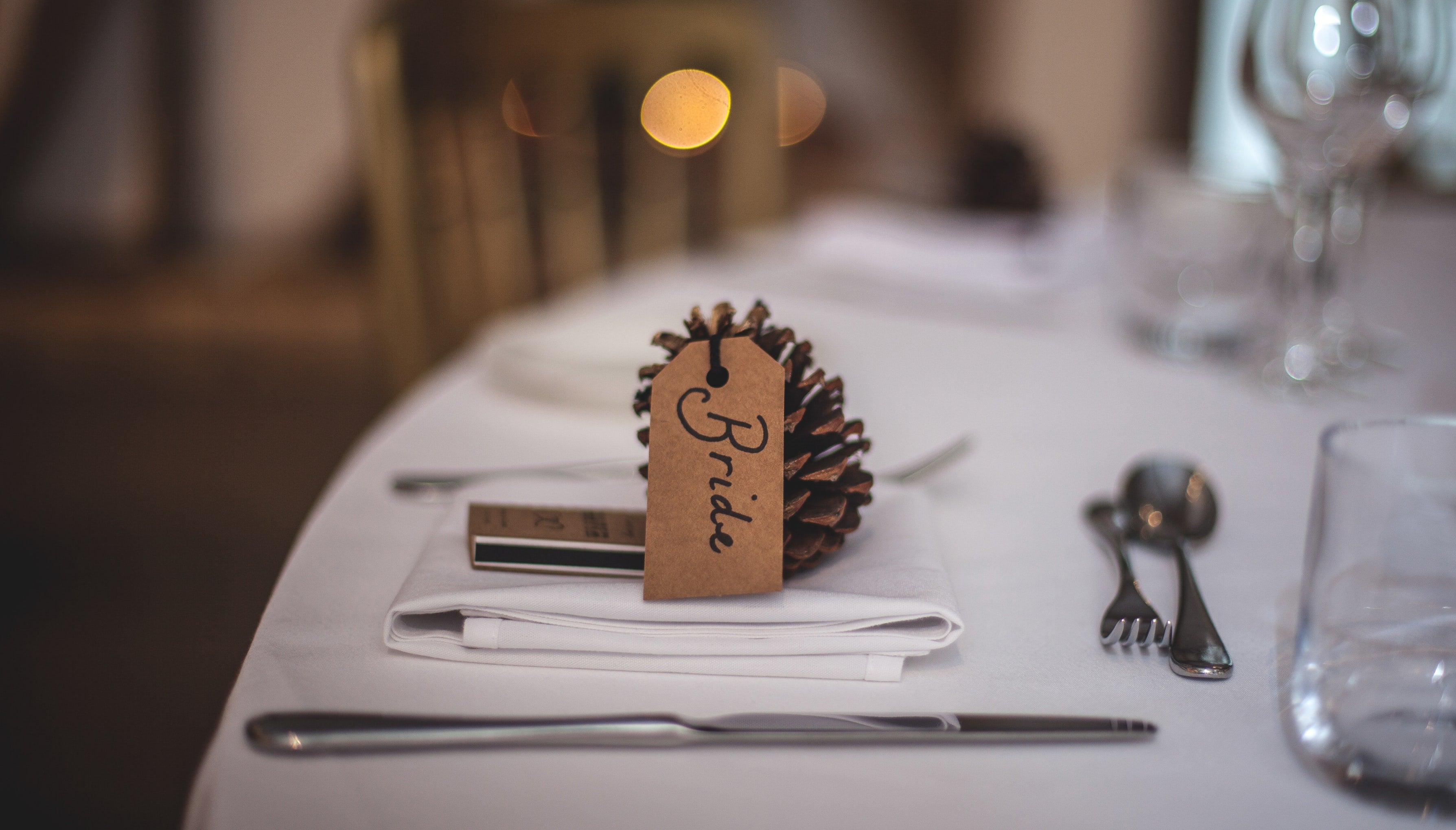 wedding planners set up at a brides wedding reception