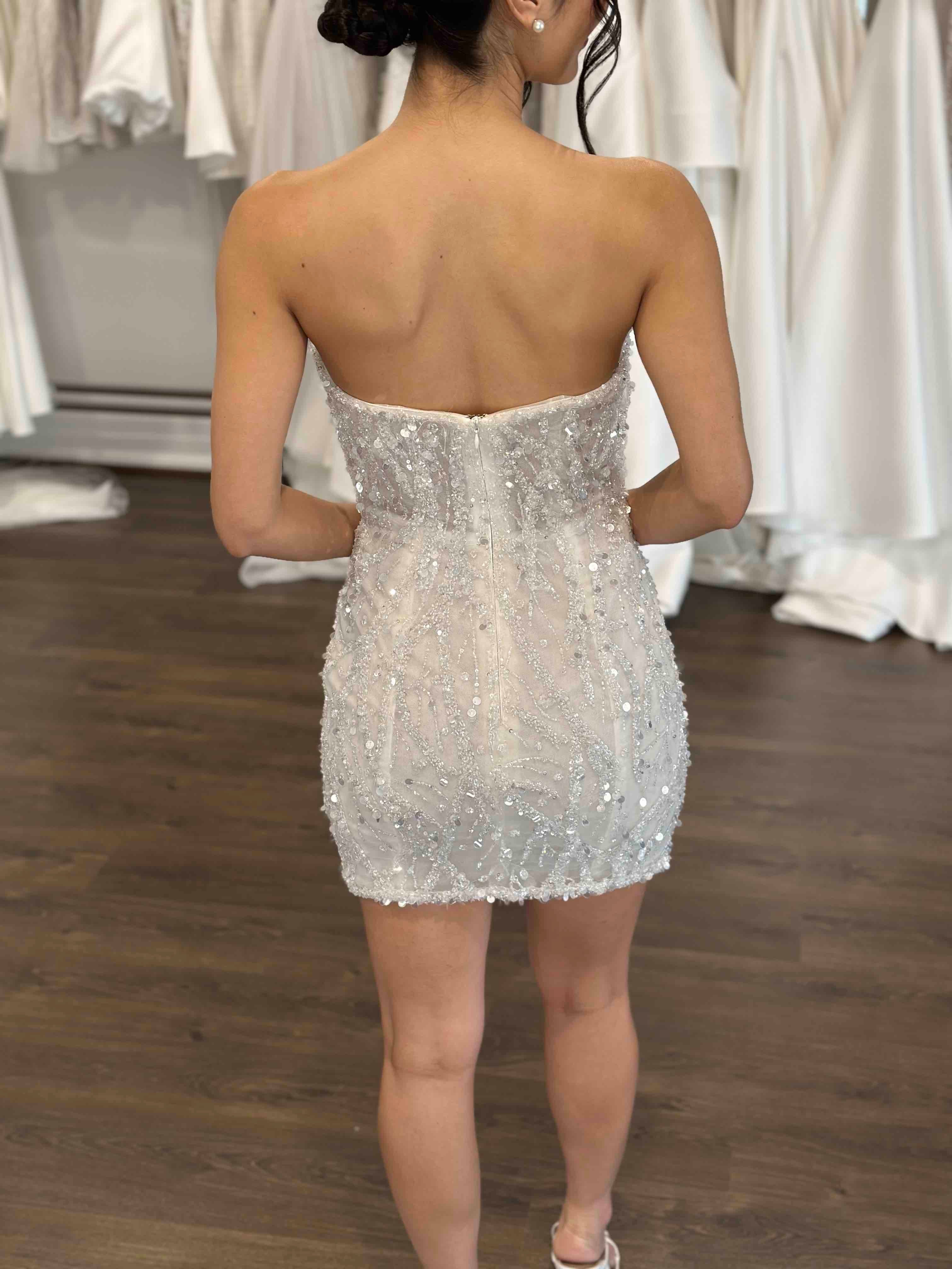 bridal mini with sparkling beaded lace