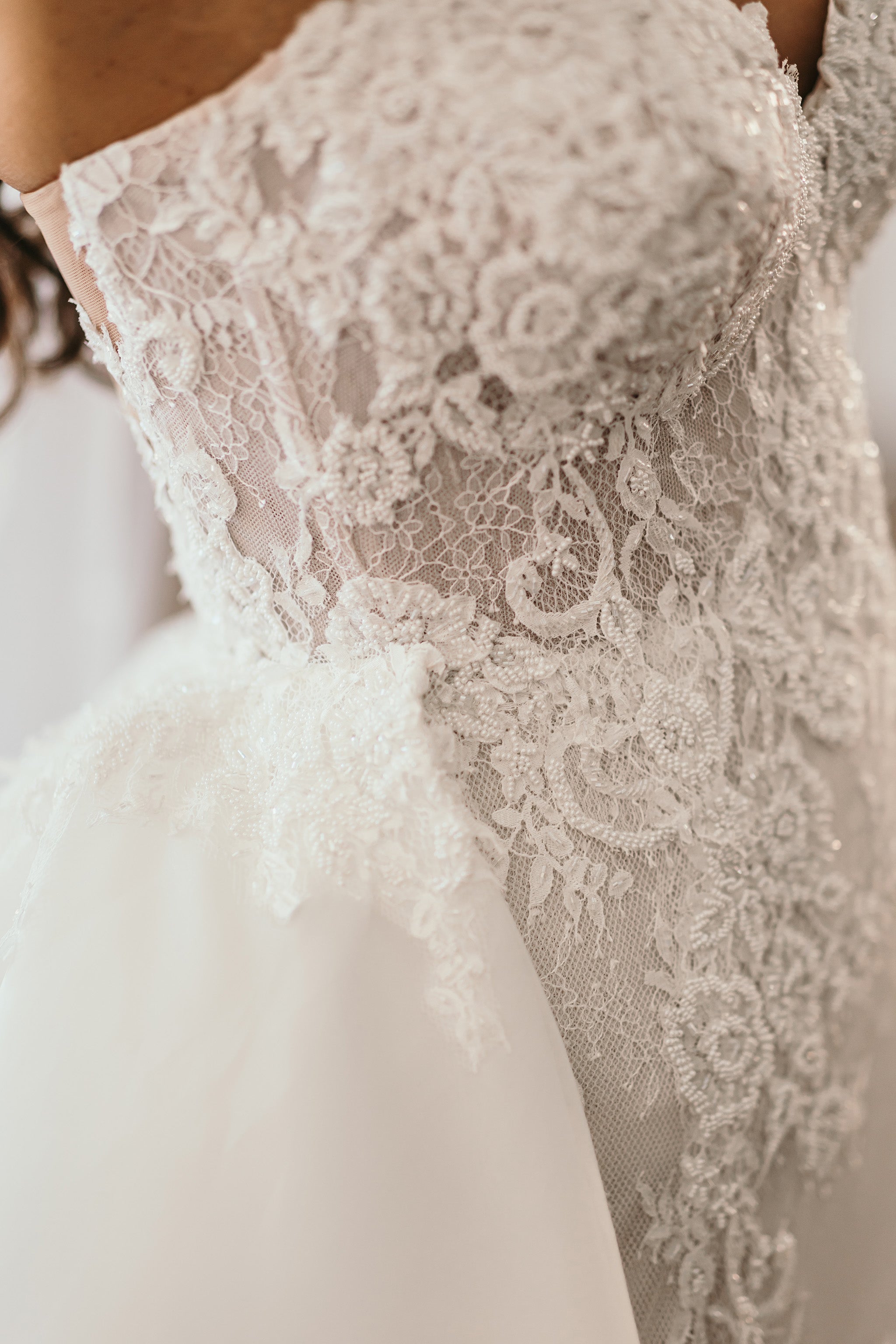 floral lace bodice details