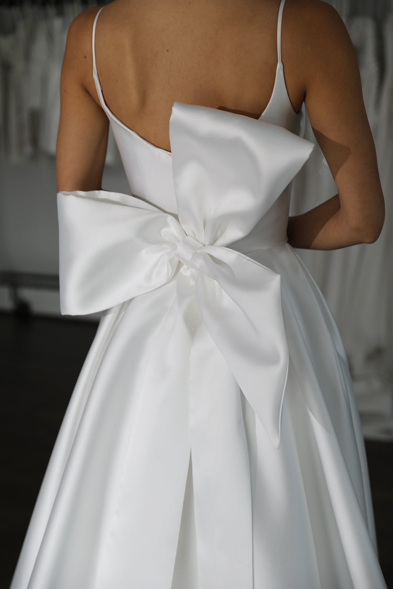 knotted mikado wedding dress bow