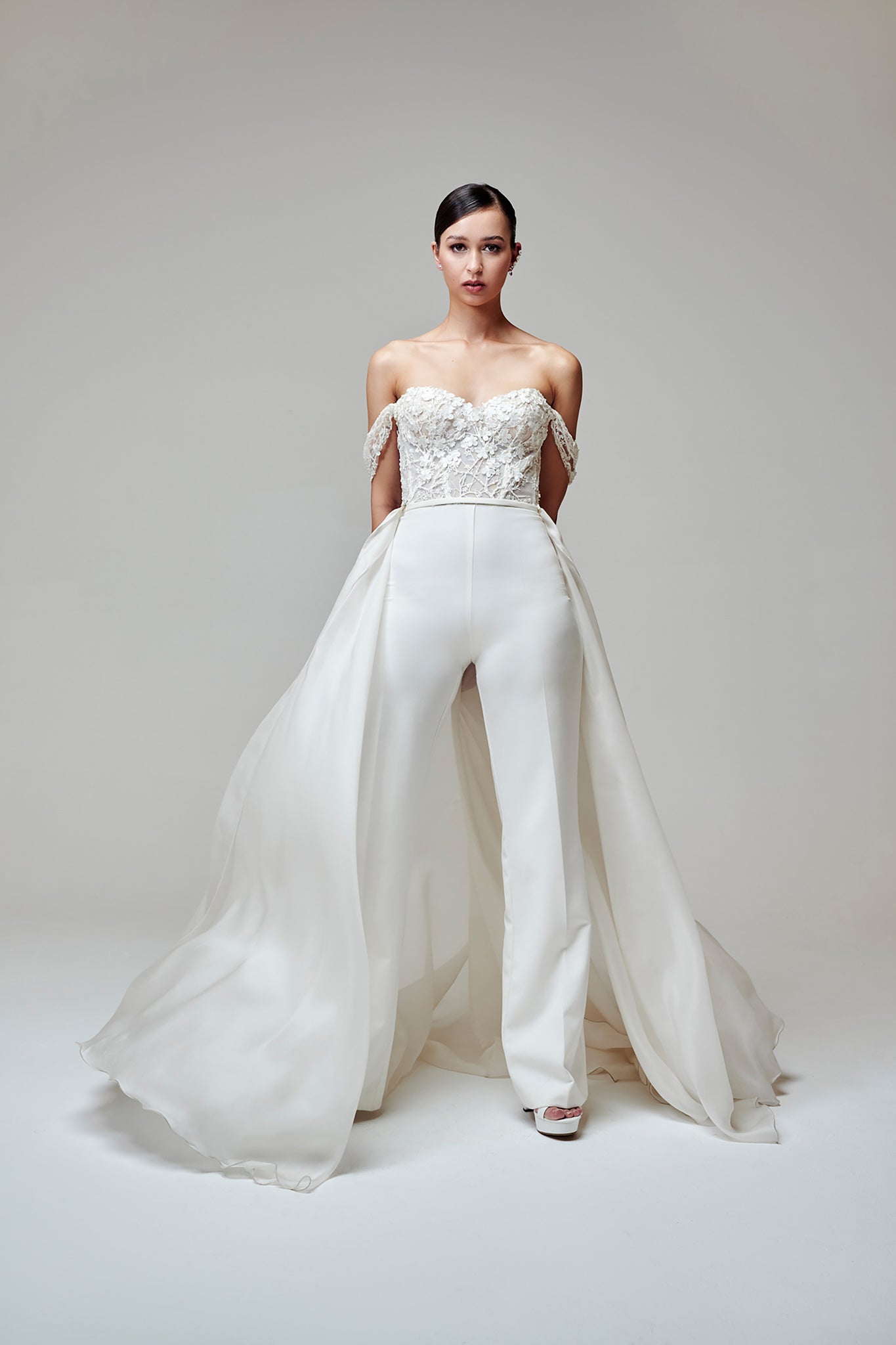 wedding pants and corset top