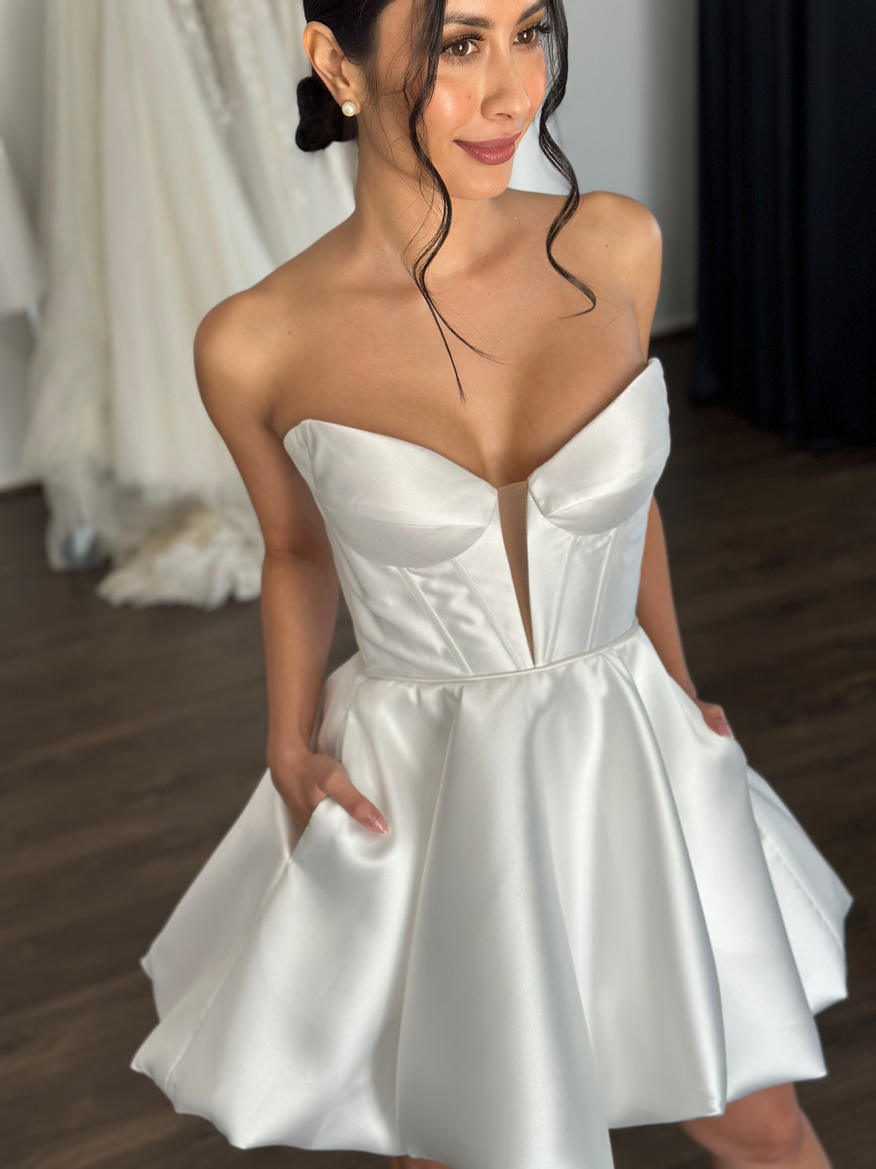 bubble hemmed bridal mini