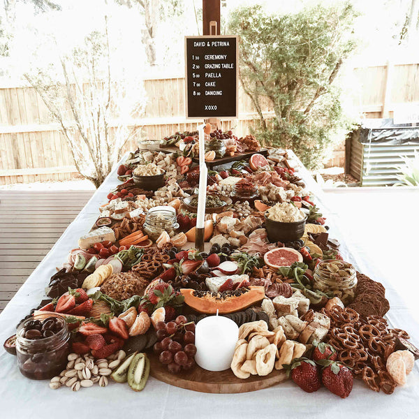 grazing table for wedding day