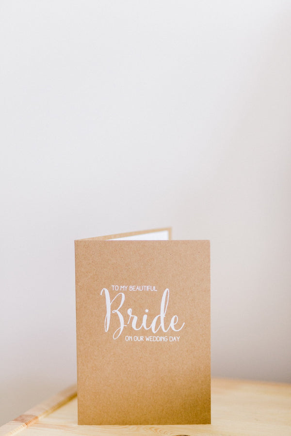 wedding card on table for bride
