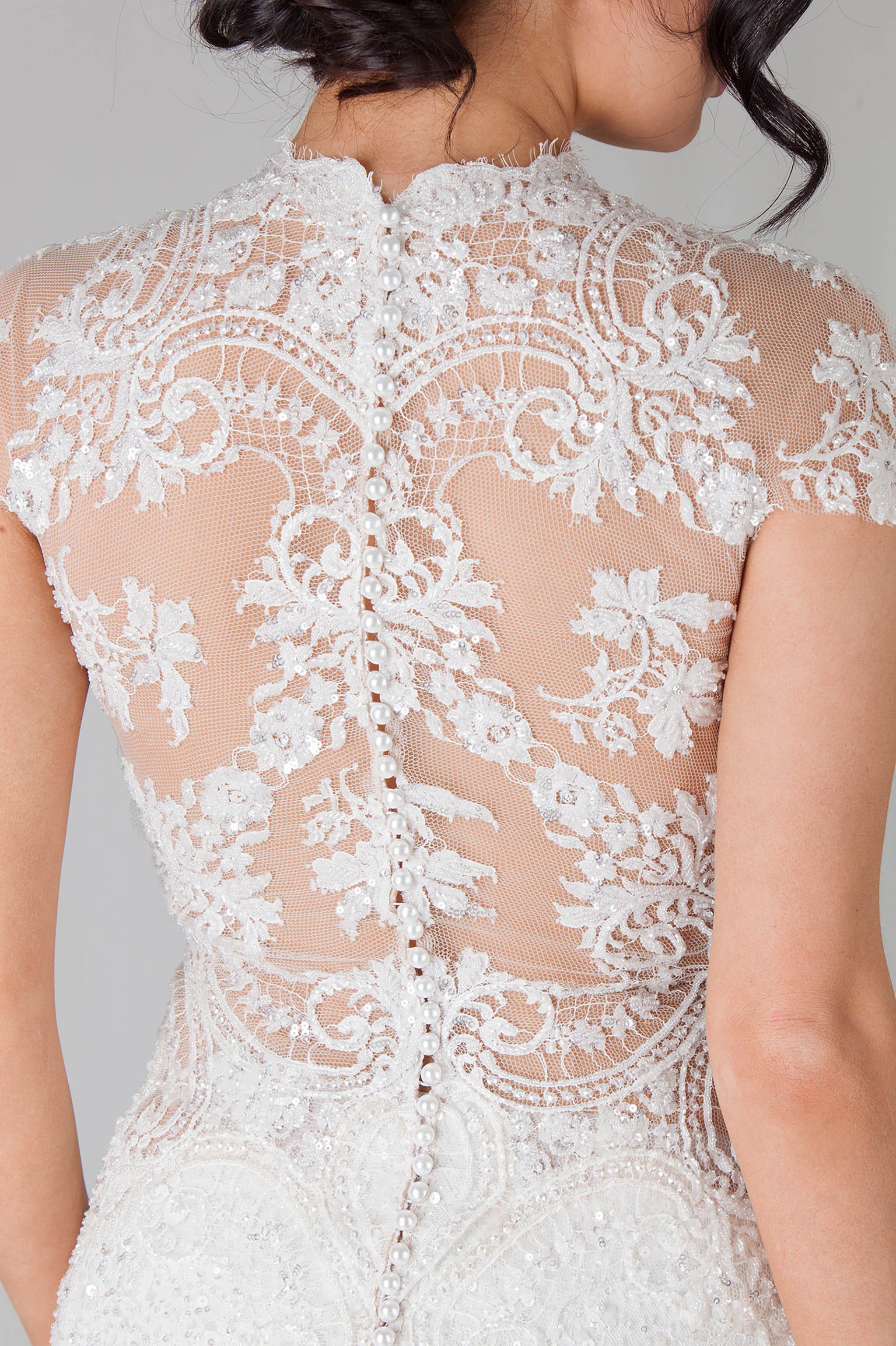 beaded lace bridal top with cap sleeves