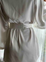 bridal robe with waist band