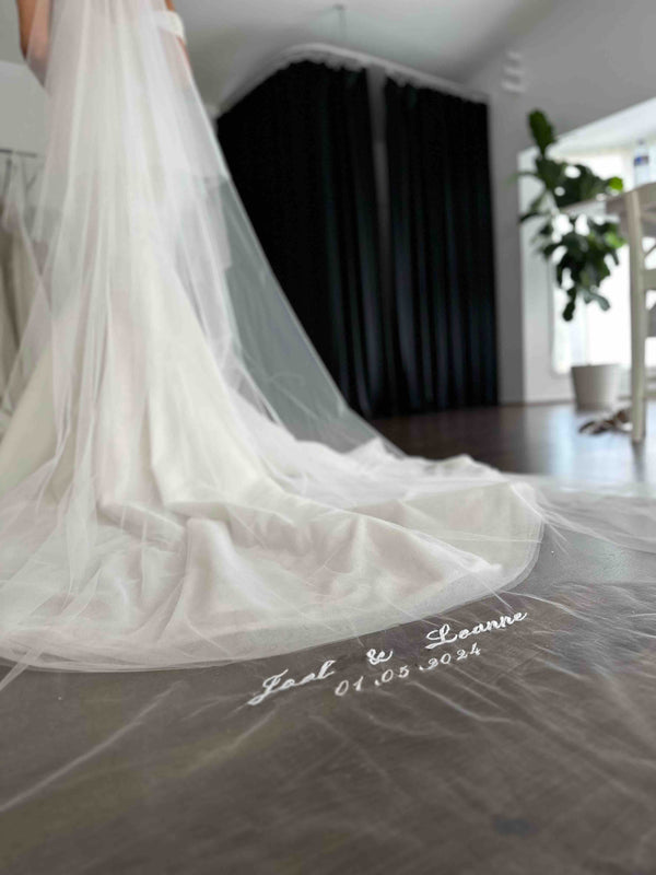 custom embroidered wedding veil