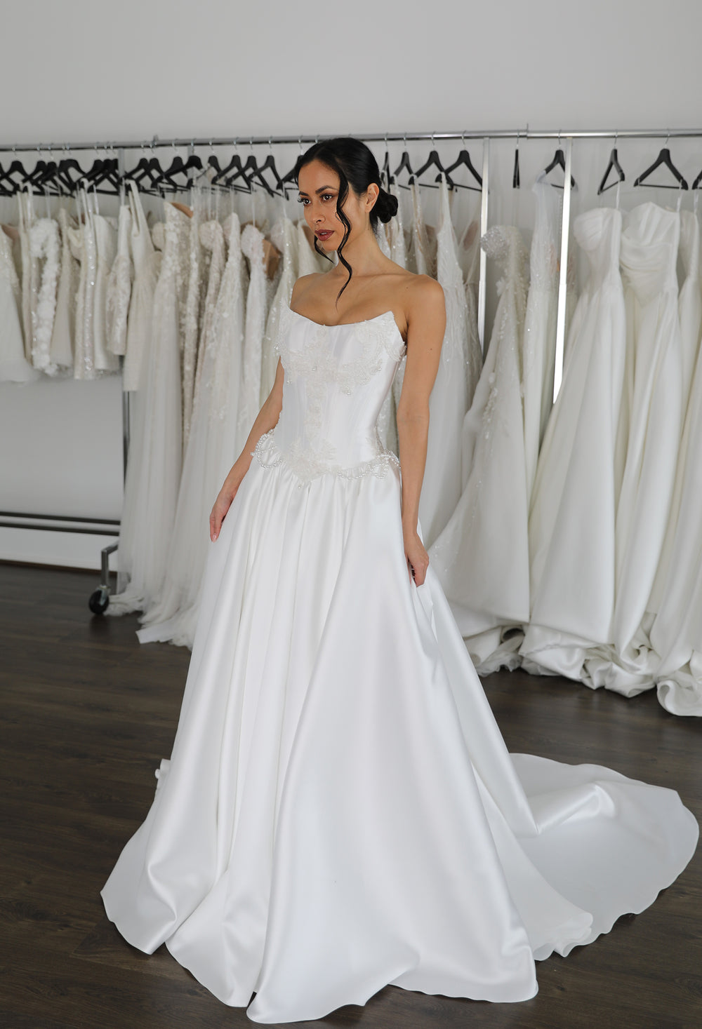 Diana Drop Waist Lace Wedding Dress