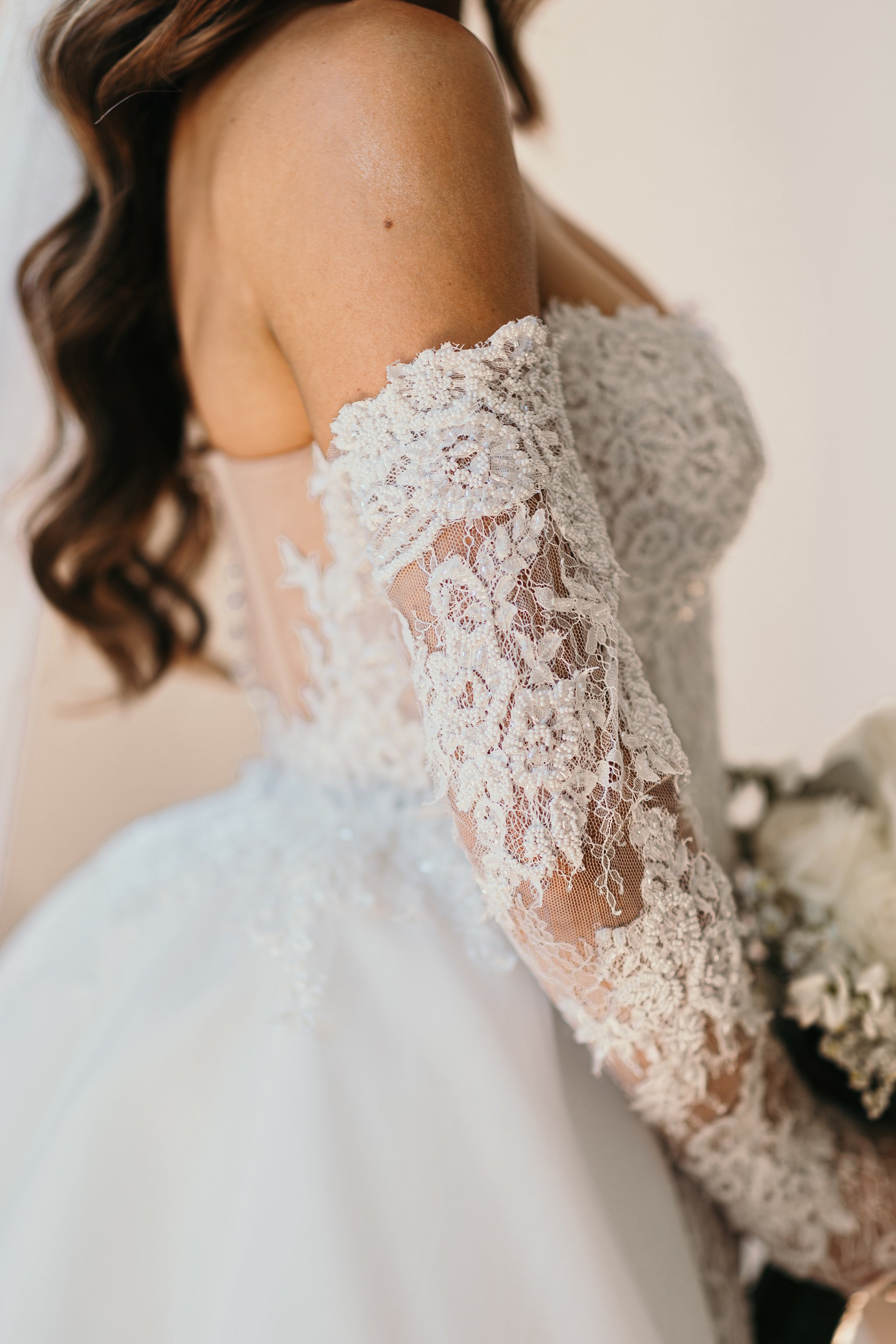 illusion panel back on lace wedding dress