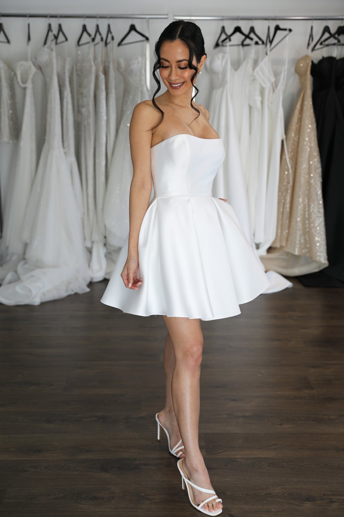 Melanie | Strapless Wedding Reception Dresses | Classic Bridal Mini Melanie | Strapless Wedding Reception Dresses | Classic Bridal Mini