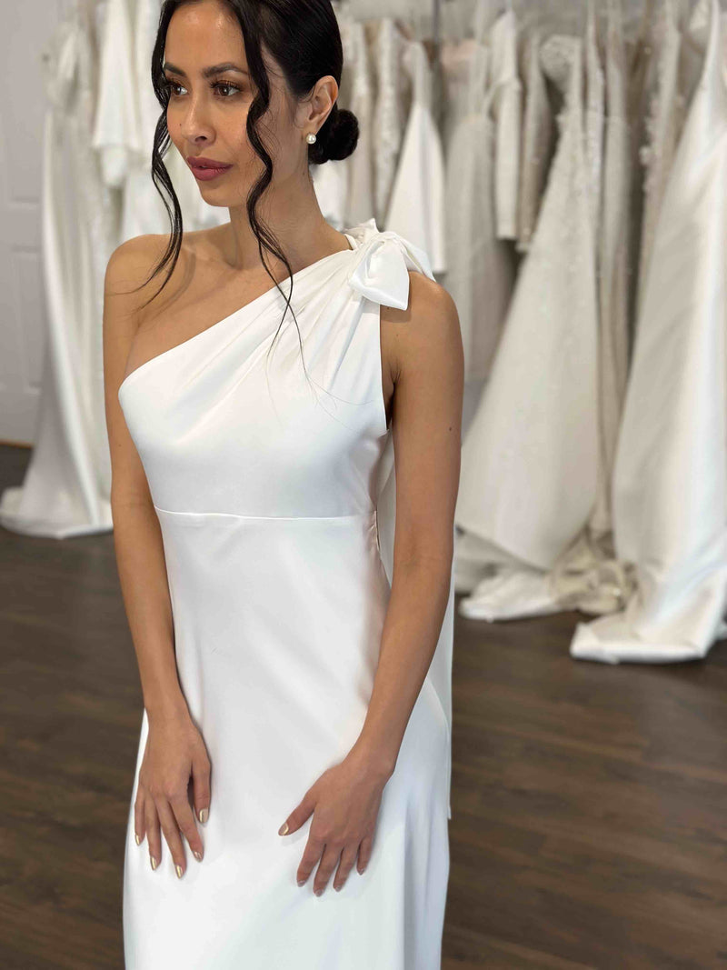white slip gown