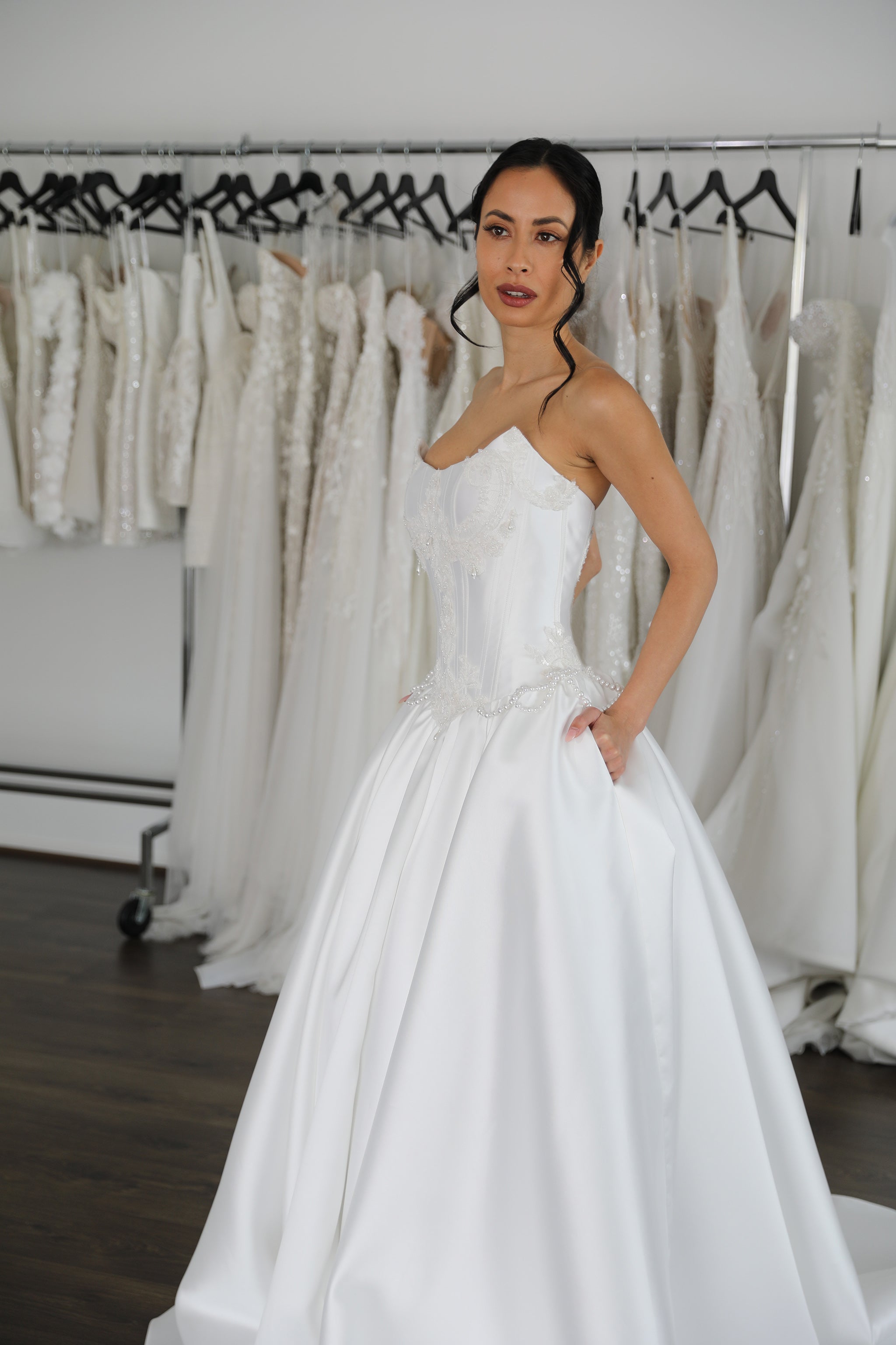 Diana Drop Waist Lace Wedding Dress