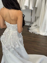 back of pearl wedding gown